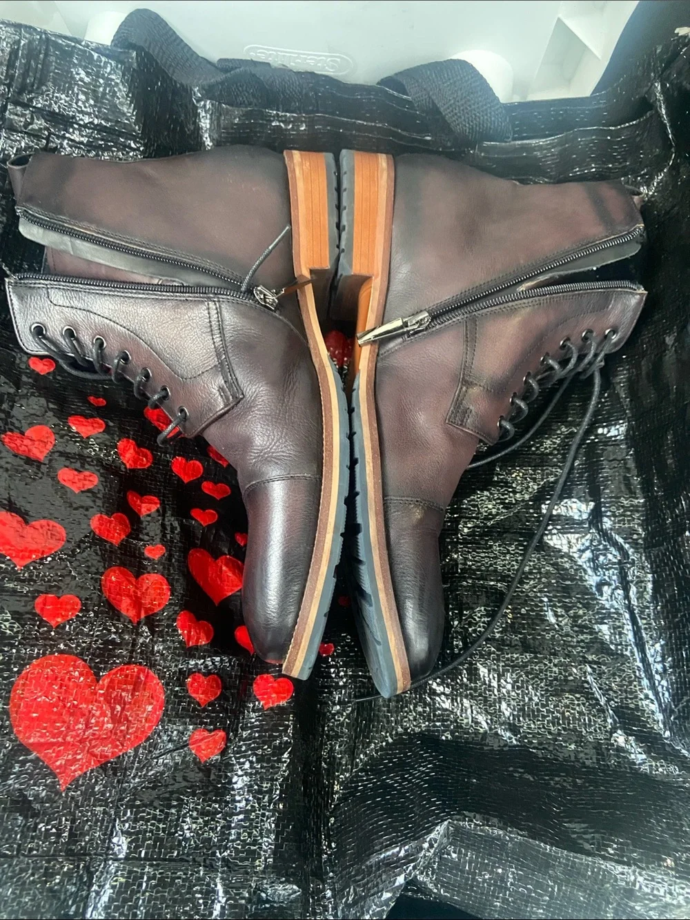 Men's Leather DOCKORIO  Boots in Deep Burgundy